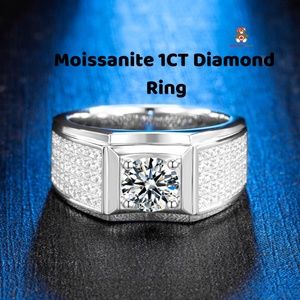 Sterling Silver Moissanite One Carat Diamond Ring.